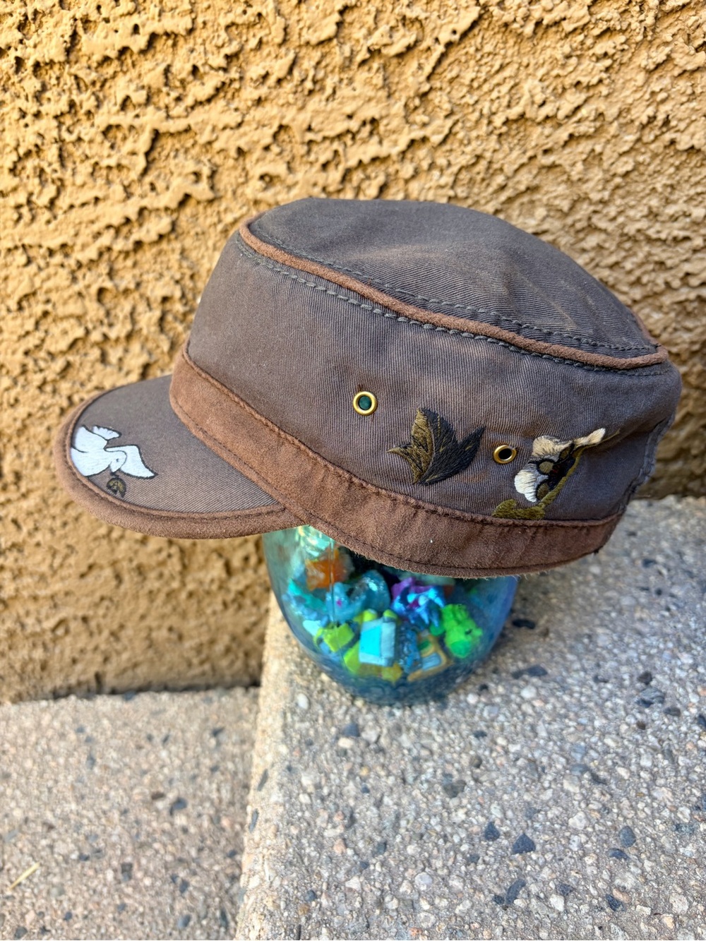 SANTANA by Carlos Santana Festival-Style Brown Embroidered Cadet Cap ❤️🔥